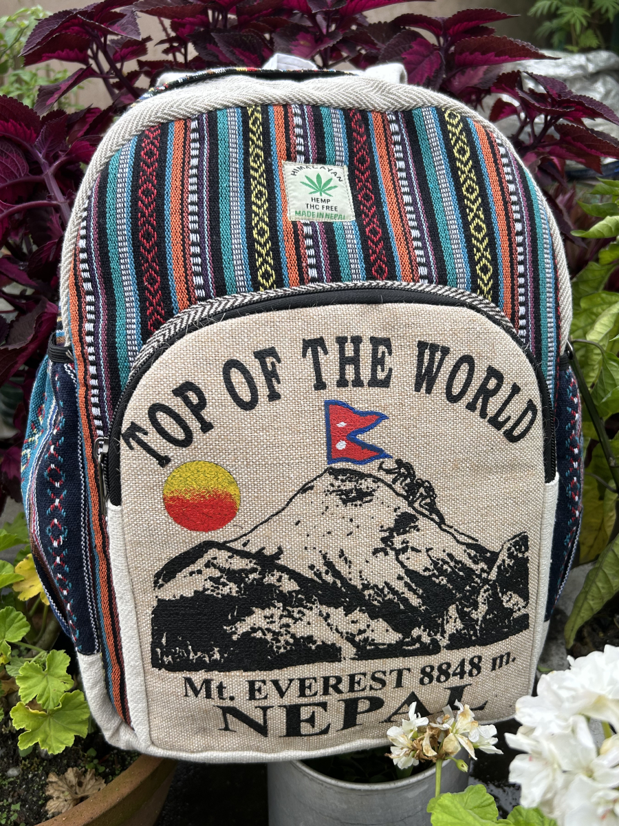 Hemp Bag Mount Everest with Flag